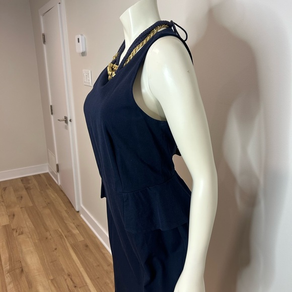 Banana Republic Dark blue Denim Peplum Midi Dress❤️10 - Picture 10 of 16